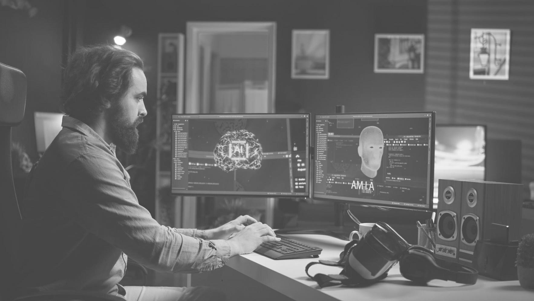 Students collaborating on 3D asset integration project in our learning environment